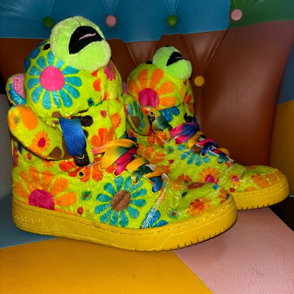 Adidas Jeremy Scott JS Bear Multicolor Floral Sneakers Sz 6